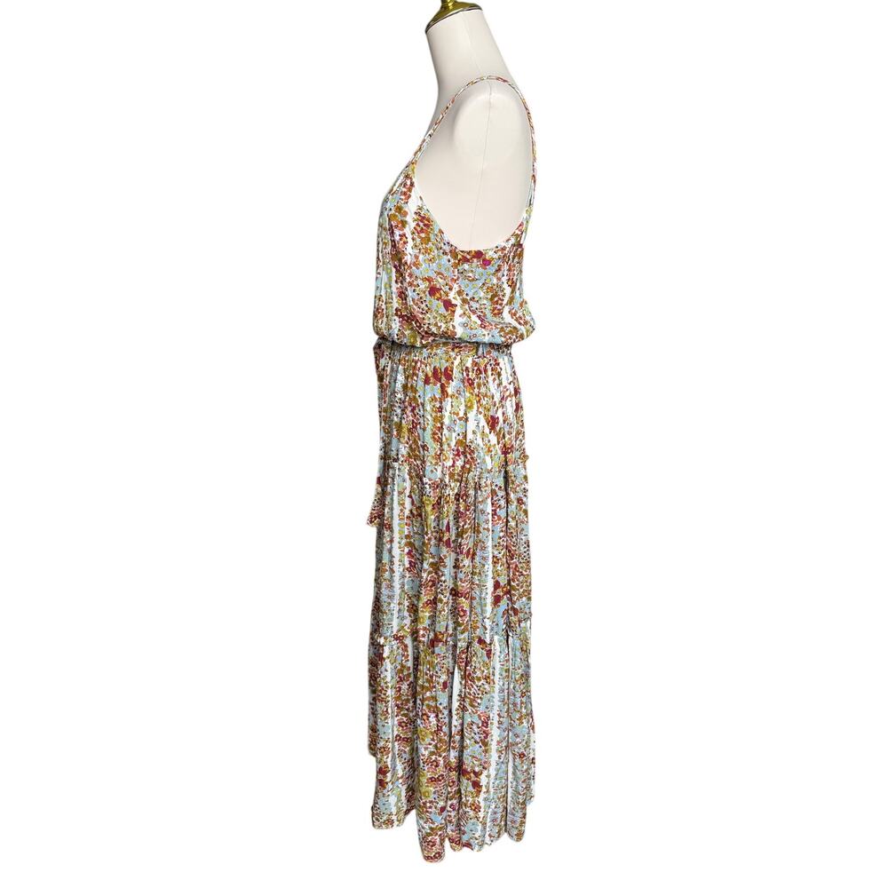 Free People Valerie Floral Tiered Maxi Dress Spaghetti Strap Open Back XS Fairy - Picture 8 of 12